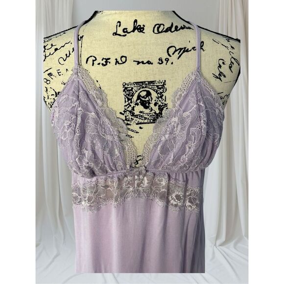 Vintage Y2k Victoria’s Secret Lavender & Sparkly Lace Babydoll Nightie size L - Picture 2 of 7